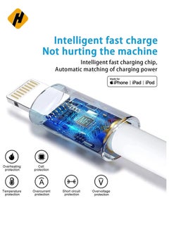 هوها Apple iPhone/iPad الشحن/الشاحن Lightning إلى كابل USB [Apple MFI Certified] iPhone 11/x/8/6s/6/plus/5s/5c/se  - Image 2