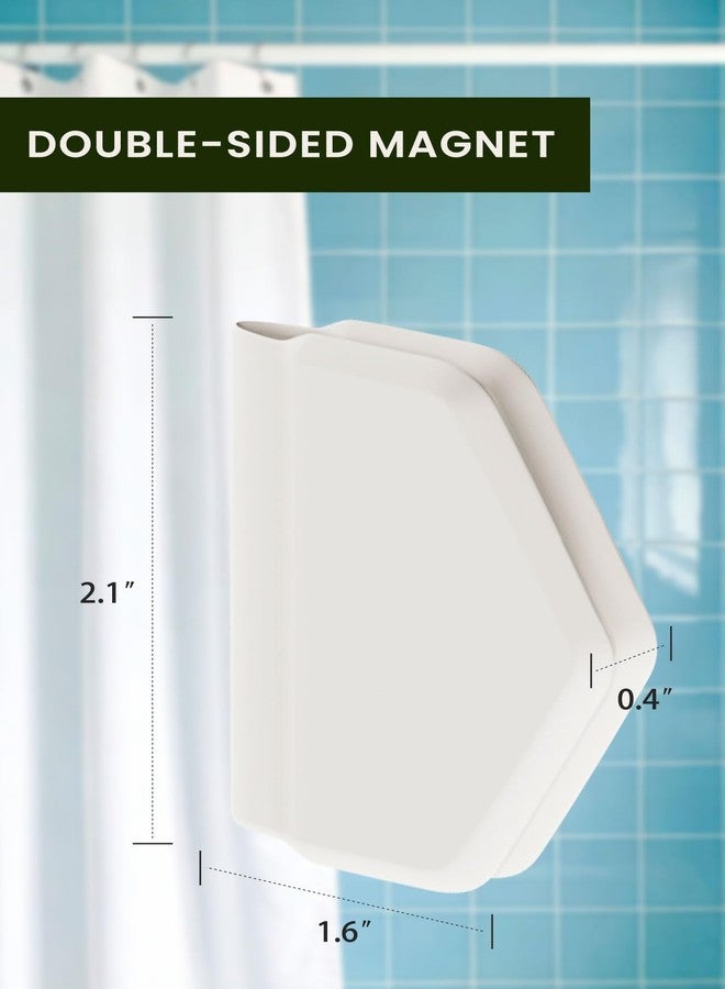4pcs White Shower Curtain Clips，Magnetic Shower Curtain Clips for Keeping Liner Closed to Wall Against Water Splashing Out - Image 2