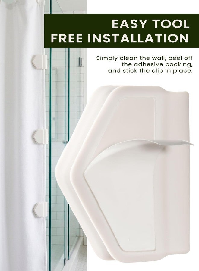 4pcs White Shower Curtain Clips，Magnetic Shower Curtain Clips for Keeping Liner Closed to Wall Against Water Splashing Out - Image 3