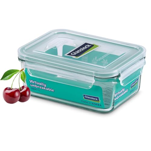 Glasslock Korea Tempered Glass Storage Containers with Lid - Classic 1900ml Rectangle - Airtight Food Storage Kitchen Container - Office Lunch Tiffin Box/Bowl, Microwave/Dishwasher/Fridge/Freezer Safe - Image 1