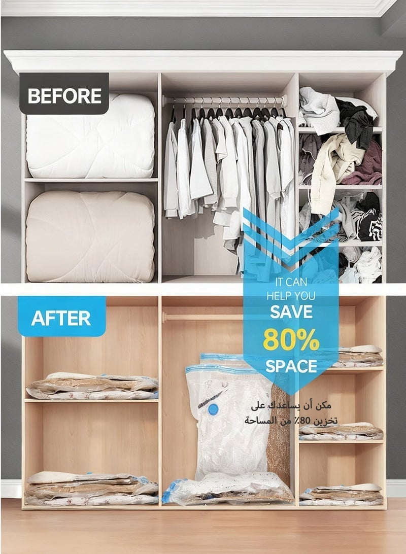 Vacuum Storage Bags with Electric & Hand Pump – Space Saver Bags for Clothes, Blankets and Travel, Reusable (10 pcs) - Image 4