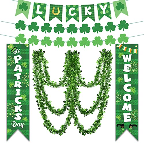 Heartome St Patricks Day Decorations St Patricks Day Outdoor Banner 164FT St Patricks Day Garland Irish Shamrock Porch Signs Hanging Ornament Lucky Ireland for Garden Patio Parade Party - Image 1