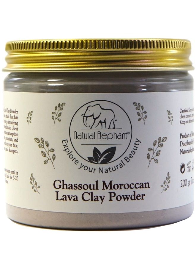 Natural Elephant Ghassoul Moroccan Lava Clay Powder 100% Pure & Natural (200g Jar (7oz)) - Image 2
