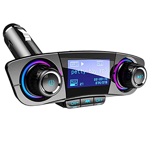 Jinserta Bluetooth FM Transmitter Handfrees-Calling Radio Adapter Car Kit with Dual USB Port MP3 Player Support TF Card USB Flash Drive - Image 1
