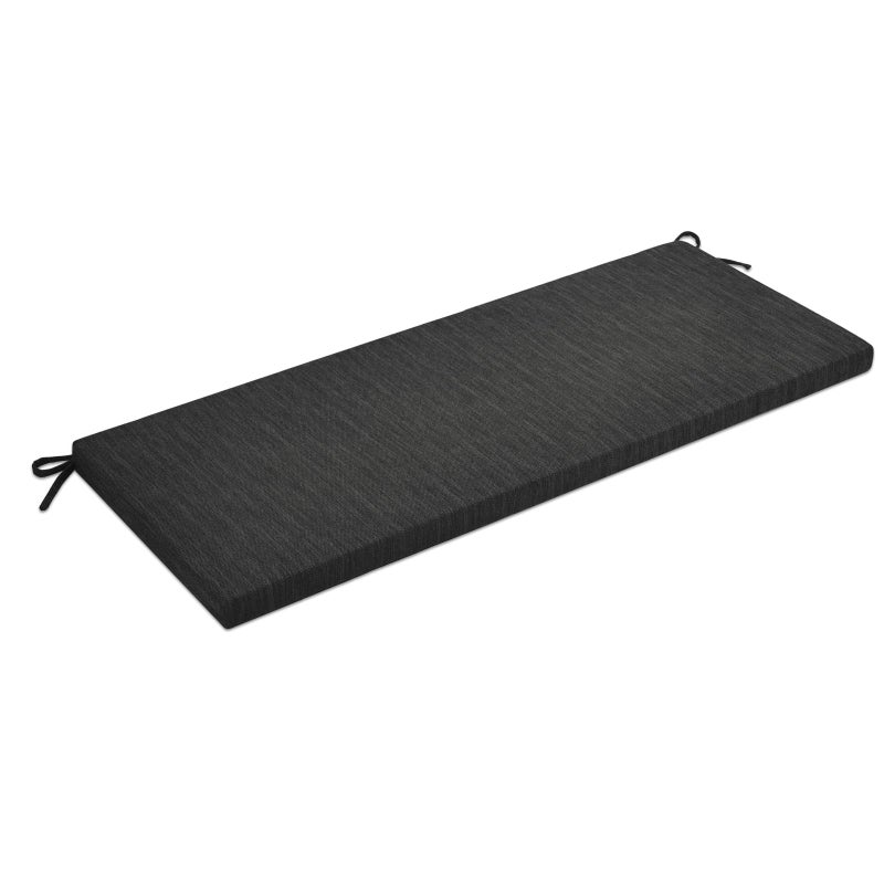 baibu 36 Inch Classic Solid Color Bench Cushion with Ties  Non-Slip Indoor Outdoor Rectangle Bench Seat Cushion Standard Size Foam Pad with Machine Washable Cover (Black  36x15x1.5in) - Image 2