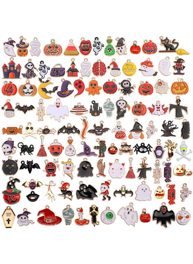 SANNIX 110Pcs Halloween Charms Gold Enamel Jewelry Making Charms For Halloween Bracelet Necklace Making And Decoration - Image 1