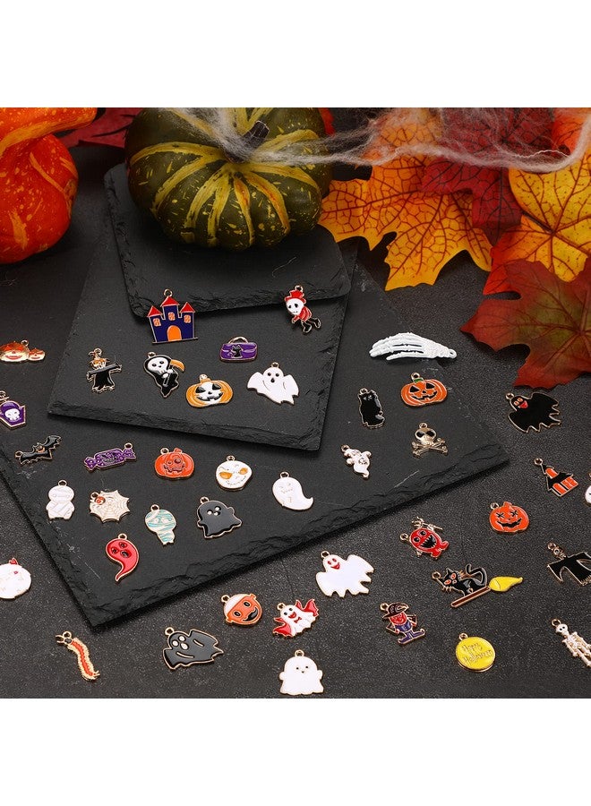 SANNIX 110Pcs Halloween Charms Gold Enamel Jewelry Making Charms For Halloween Bracelet Necklace Making And Decoration - Image 2