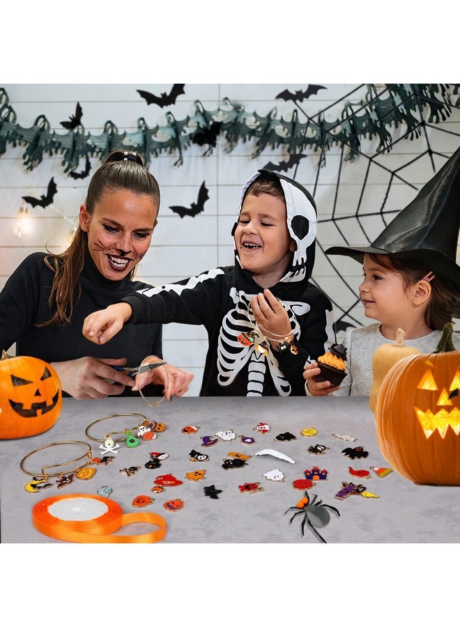 SANNIX 110Pcs Halloween Charms Gold Enamel Jewelry Making Charms For Halloween Bracelet Necklace Making And Decoration - Image 5