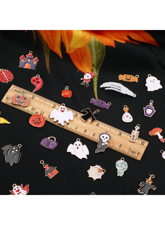 SANNIX 110Pcs Halloween Charms Gold Enamel Jewelry Making Charms For Halloween Bracelet Necklace Making And Decoration - Image 3