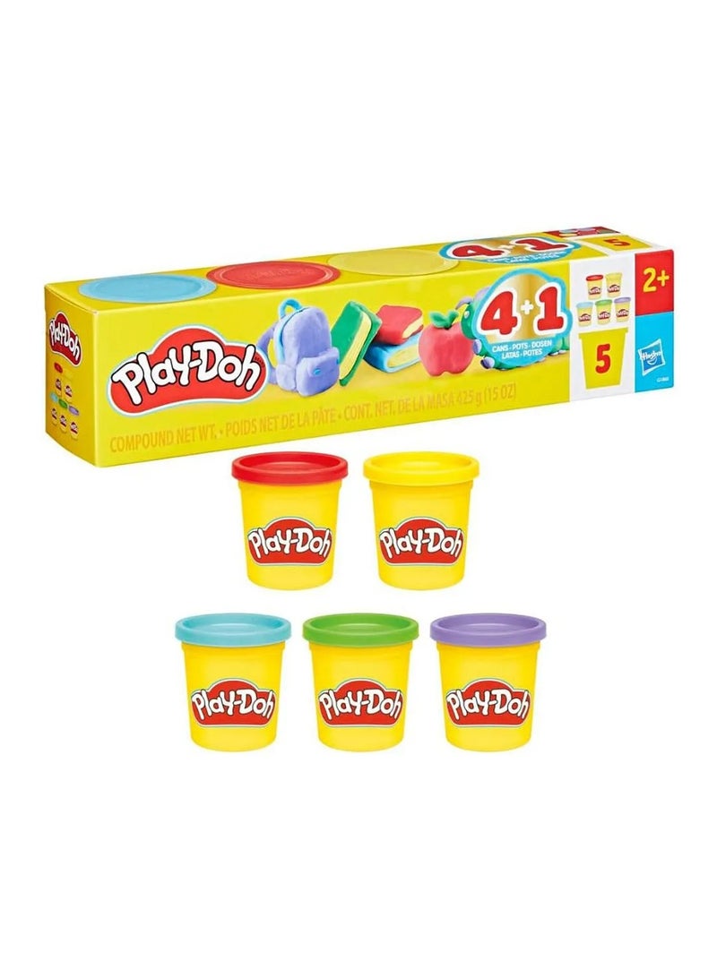 Play-Doh Back to School Modeling Compound 5-Pack - 3 oz Cans, Arts & Crafts Toy for Kids 2+ - Image 1