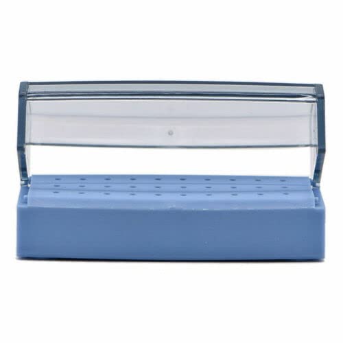 DENTAL TOOL Dental 30 hole bur box bur holder autoclavabale with lock (Blue) - Image 1