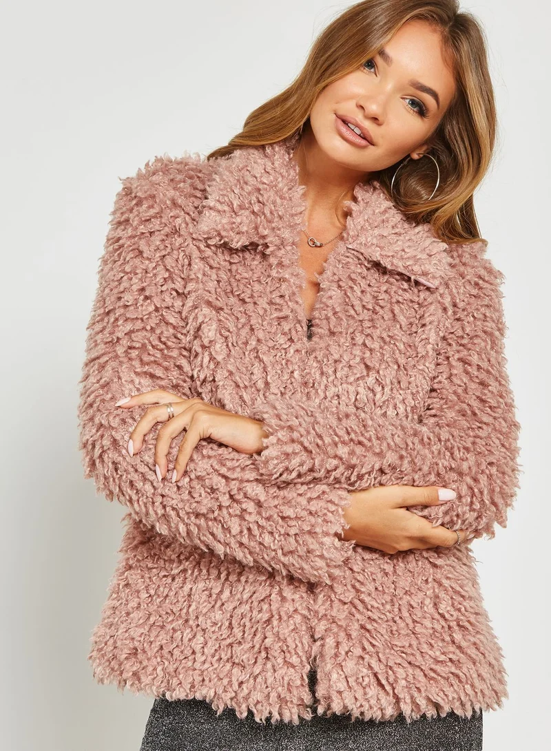 NA-KD Faux Fur Shaggy Coat