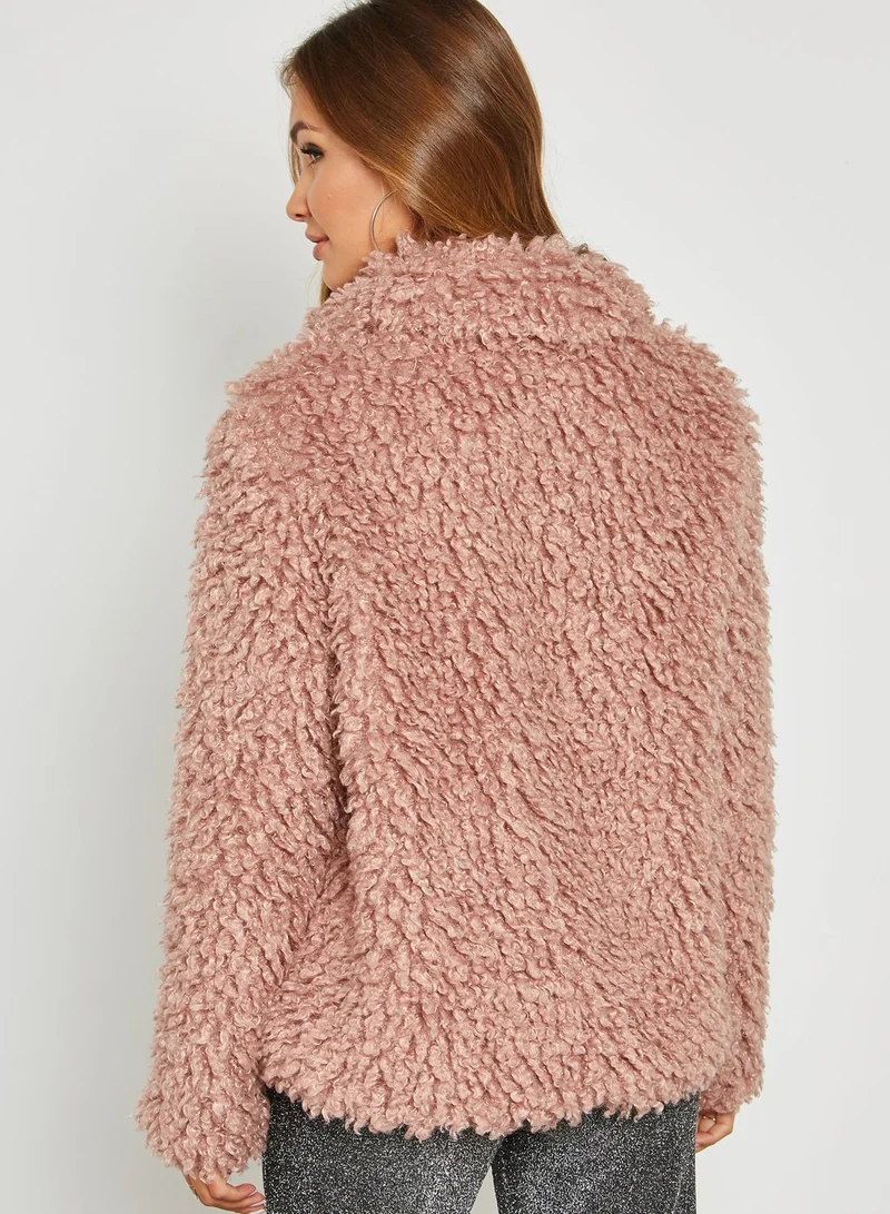 NA-KD Faux Fur Shaggy Coat