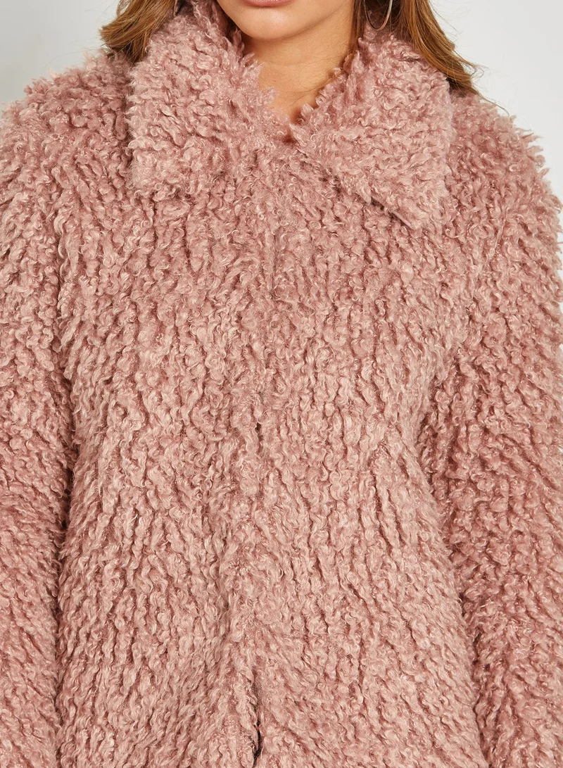 NA-KD Faux Fur Shaggy Coat