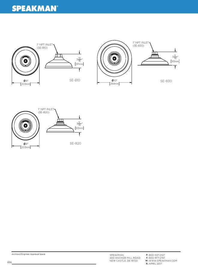 Speakman SE-820 Lifesaver 8 in. Safety Shower Head, Stainless Steel - Image 5