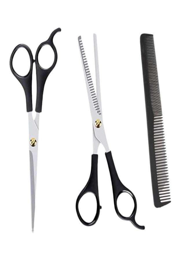 GutarGoo® Stainless Steel Professional Salon Barber Hair Cutting & Thinning Scissors Hairdressing Styling Tool (Black) - Image 1