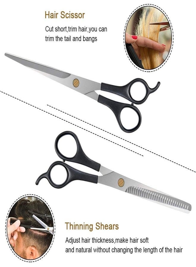 GutarGoo® Stainless Steel Professional Salon Barber Hair Cutting & Thinning Scissors Hairdressing Styling Tool (Black) - Image 3