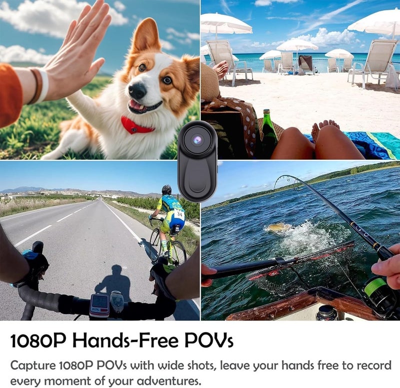 7JI Mini Action Camera, 360 Night Vision Action Body Cam 1080P, Thumb Size One-Click Filming Body Camera with 0.85" Wide Angle 120 Screen for Traveling, Pet Walking and Outdoors Activities - Image 2