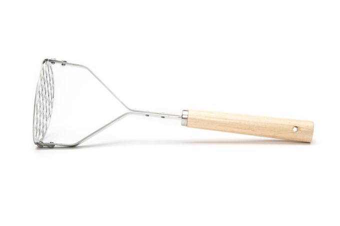 Fox Run Stainless Steel Potato Masher, Manual Masher With Wood Handle, 10" - Image 1