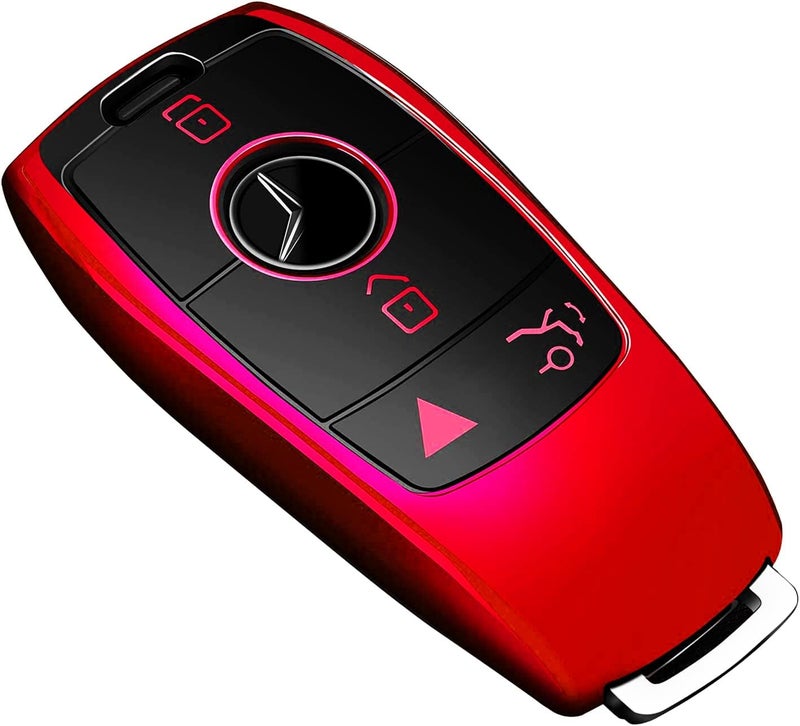 Tukellen for Mercedes Benz Key fob Cover,Special Soft TPU Key Case Protector Compatible with 2017-2023 E-Class 2018-2021 S-Class 2019-2023 A-Class C-Class G-Class-Red - Image 1
