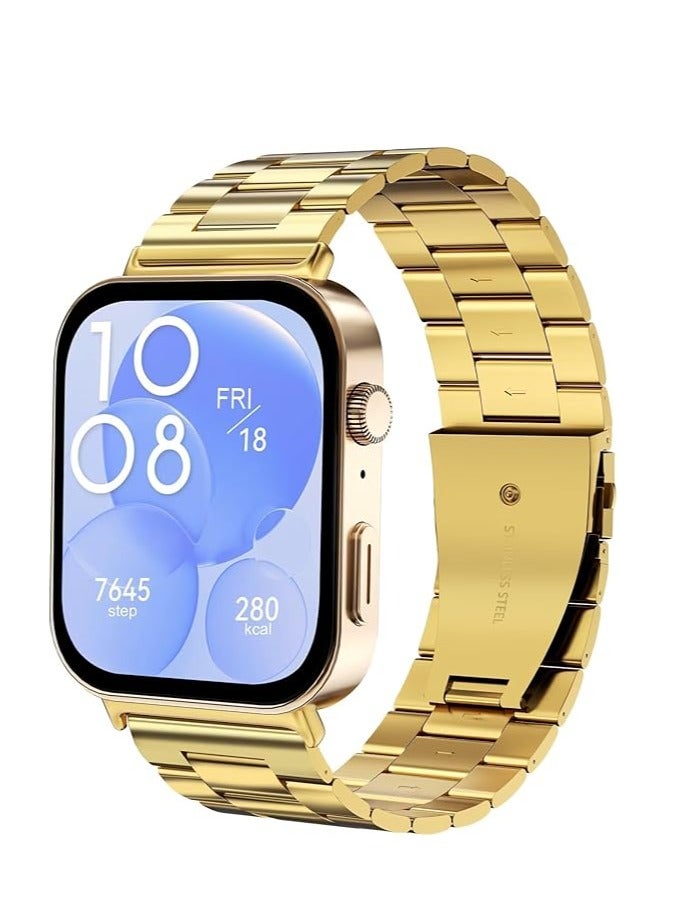 Metal Bracelets Compatible with Huawei Watch Fit 3 Bracelet, Stainless Steel Replacement Strap for Huawei Watch Fit 3 Watch Strap for Women Men - Image 1