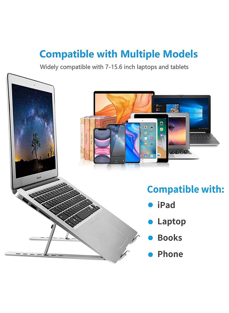 Adjustable Laptop Stand, Portable Aluminium Laptop Riser Laptop Holder for Desk, Foldable Ventilated Cooling Computer Support Stand - Image 4