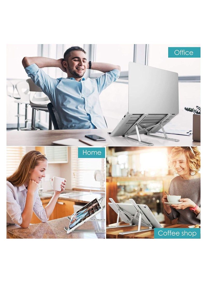 Adjustable Laptop Stand, Portable Aluminium Laptop Riser Laptop Holder for Desk, Foldable Ventilated Cooling Computer Support Stand - Image 3