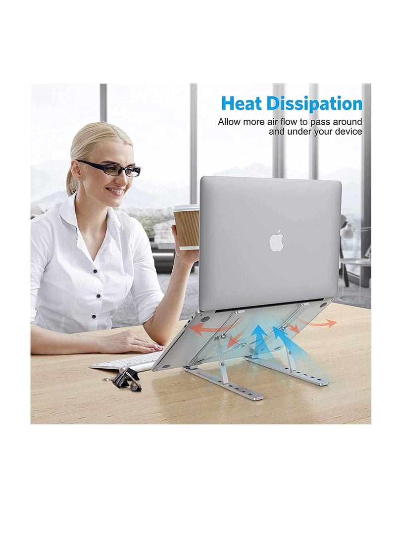Adjustable Laptop Stand, Portable Aluminium Laptop Riser Laptop Holder for Desk, Foldable Ventilated Cooling Computer Support Stand - Image 5