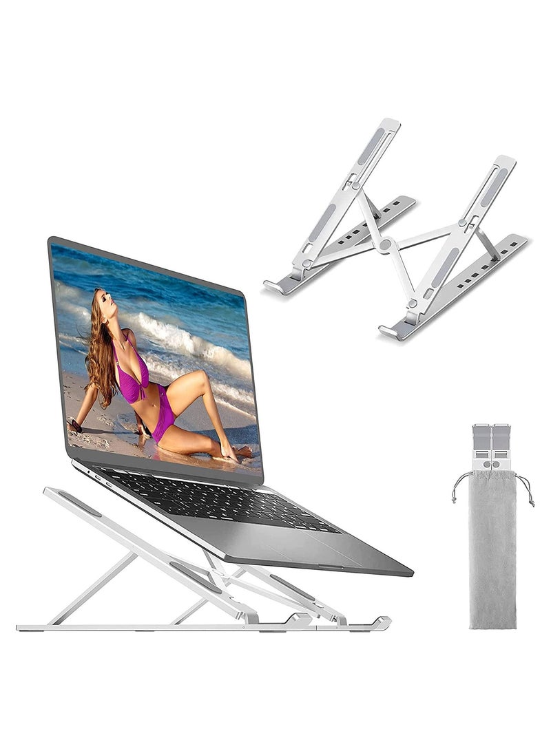 Adjustable Laptop Stand, Portable Aluminium Laptop Riser Laptop Holder for Desk, Foldable Ventilated Cooling Computer Support Stand - Image 2