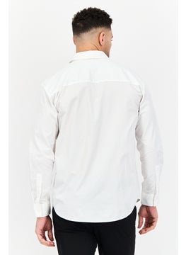 Selected Homme Men Drop Shoulder Grid Pattern Long Sleeve Casual Shirt, White  - Image 2