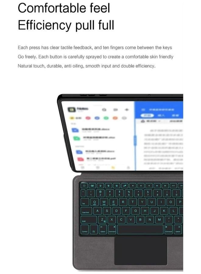 Keyboard Case Touch Compatible with Honor Pad X8a 11 inch 2024, Detachable Backlight Any-Angle Kickstand  Leather Cover for - Image 5