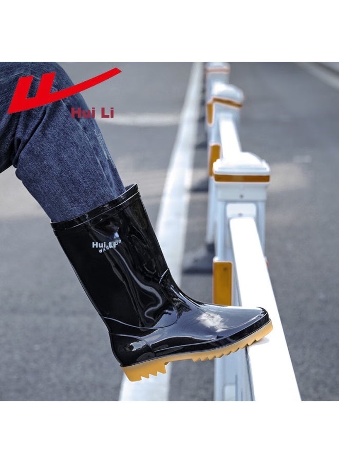 Warrior Men'S Mid-High Rain Boots, Rubber Shoes, Overshoes, Waterproof Shoes, 827, Black Mid-High, Size 39 - Image 4
