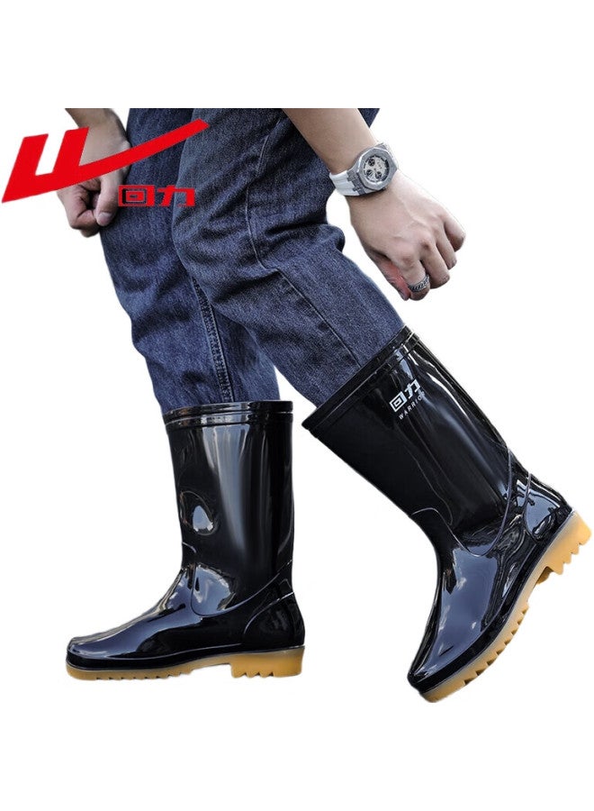 Warrior Men'S Mid-High Rain Boots, Rubber Shoes, Overshoes, Waterproof Shoes, 827, Black Mid-High, Size 39 - Image 3