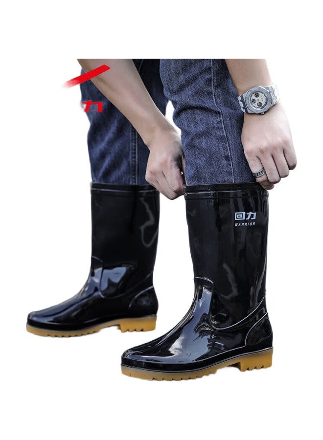 Warrior Men'S Mid-High Rain Boots, Rubber Shoes, Overshoes, Waterproof Shoes, 827, Black Mid-High, Size 39 - Image 2