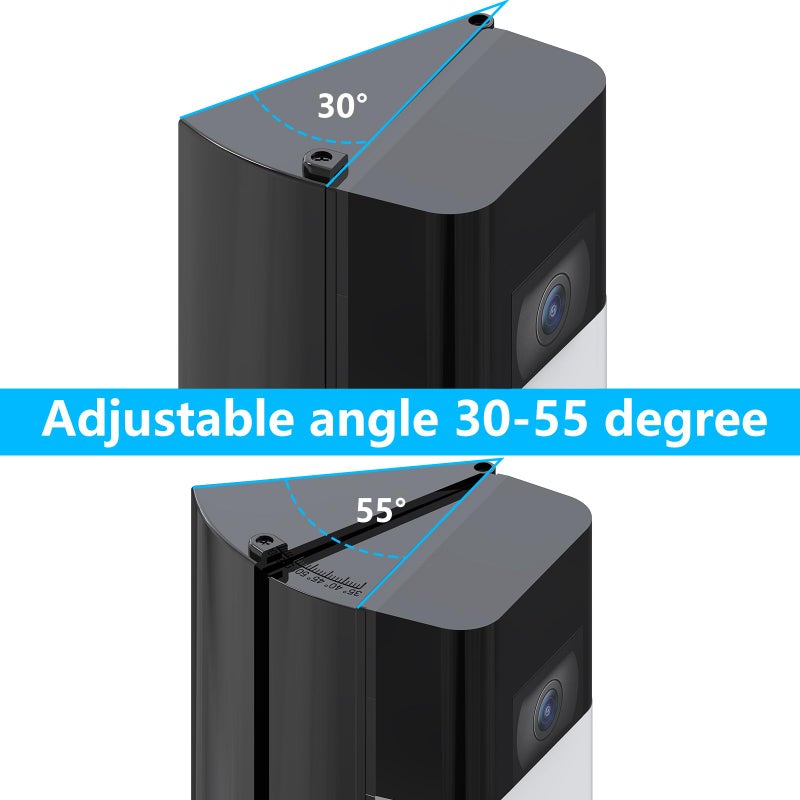 Mamerry Adjustable 30 to 55 Degree Doorbell Angle Mount Compatible with Most Video Doorbell, Doorbell Camera Door Mount Wedge Kit for House - Image 3