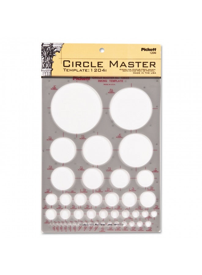Pickett CHA1204I Circle Master Template, Range From 1/16 To 3 Inches in Diameter (1204I),Smoke
