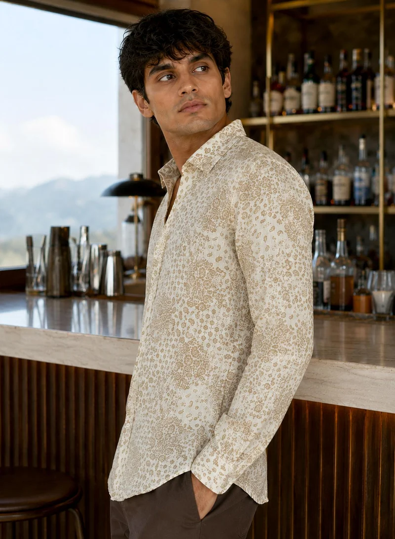 CAHOOT Men's Multi Floral Regular Shirt For Casual Wear | Collared Neck | Long Sleeve | Button Closure | Cotton Shirt Crafted With Comfort Fit For Everyday Wear (123301)