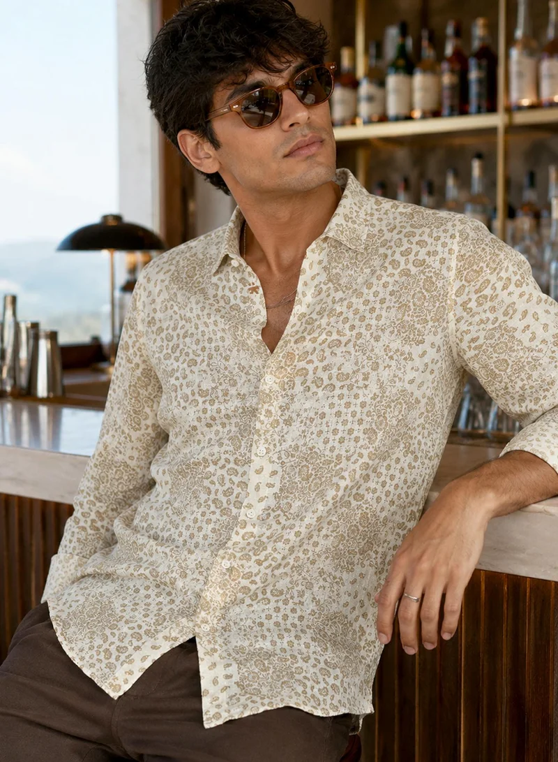 CAHOOT Men's Multi Floral Regular Shirt For Casual Wear | Collared Neck | Long Sleeve | Button Closure | Cotton Shirt Crafted With Comfort Fit For Everyday Wear (123301)