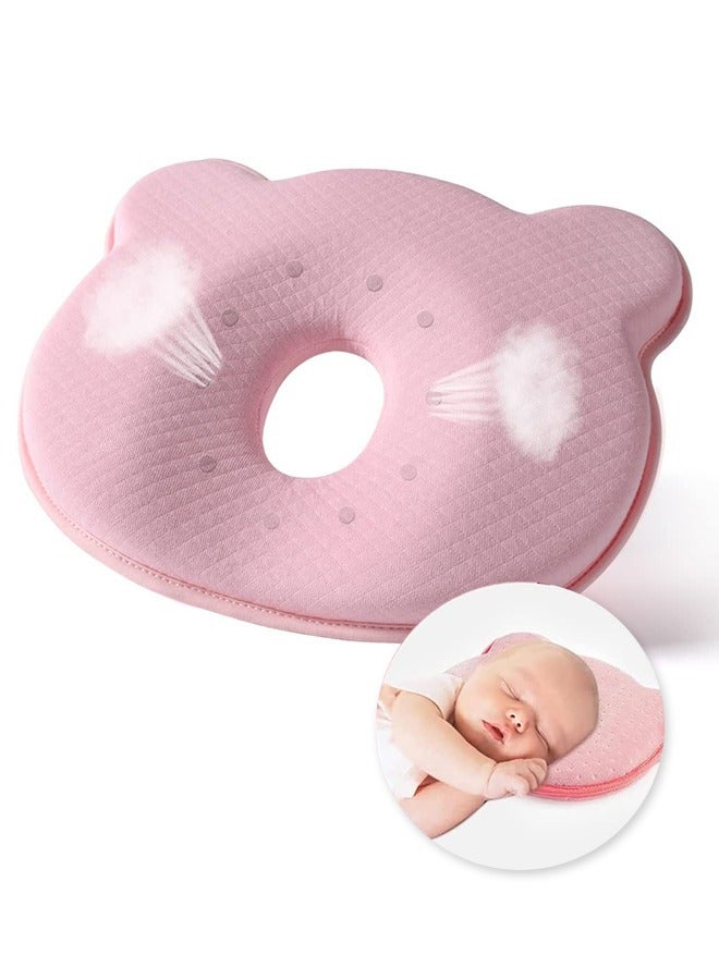 DOOKOO Baby Travel Pillow, Soft and Cozy Newborn Baby Headrest Prevents   Baby Stroller Bassinet Insert Head u0026 Neck Support Soft and Cozy Flat Design,Pink - Image 1