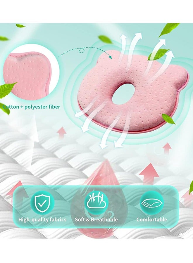 DOOKOO Baby Travel Pillow, Soft and Cozy Newborn Baby Headrest Prevents   Baby Stroller Bassinet Insert Head u0026 Neck Support Soft and Cozy Flat Design,Pink - Image 3