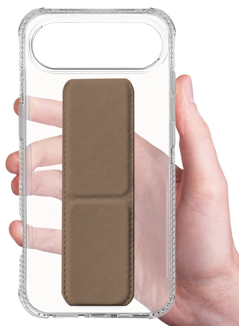 CATANES 3 Packs Finger Grip Clear Case Cover for iPhone 17 Air- Kickstand Car Magnetic Holder Multi-function Protective Two-in-one Case with Two 3D Screen Protectors - Brown - Image 5