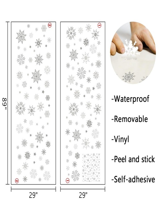 Mfault Winter Grey Snowflake Wall Decals Stickers, Gray Snow Stars Decorations Bedroom Art, Christmas Seasonal Home Living Room Kitchen Decor - Image 2