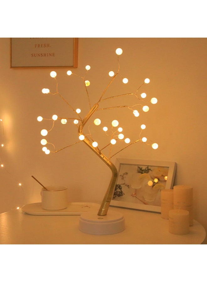 Romantic Pearl Tree LED Bedside Lamp For Women Touch Switch Battery/USB Aesthetic Tabletop Bonsai Light for Living Room Bedroom Home Decor - Image 2