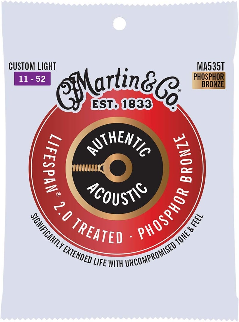 Martin All choice modern design Authentic Acoustic Guitar Strings - Lifespan 2.0 Treated Consistent steady quality - Image 1