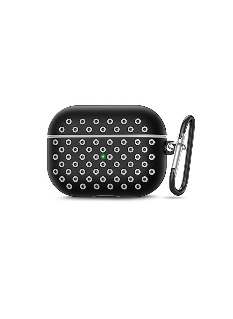 Case for AirPod Pro, Silicone Cute Apple AirPod Pro Case Cover with Textured and Dual Layer Shockproof Dust Guard Skin with Keychain for AirPods Pro Case Cute (Black/Anchor Gray)  - Image 1