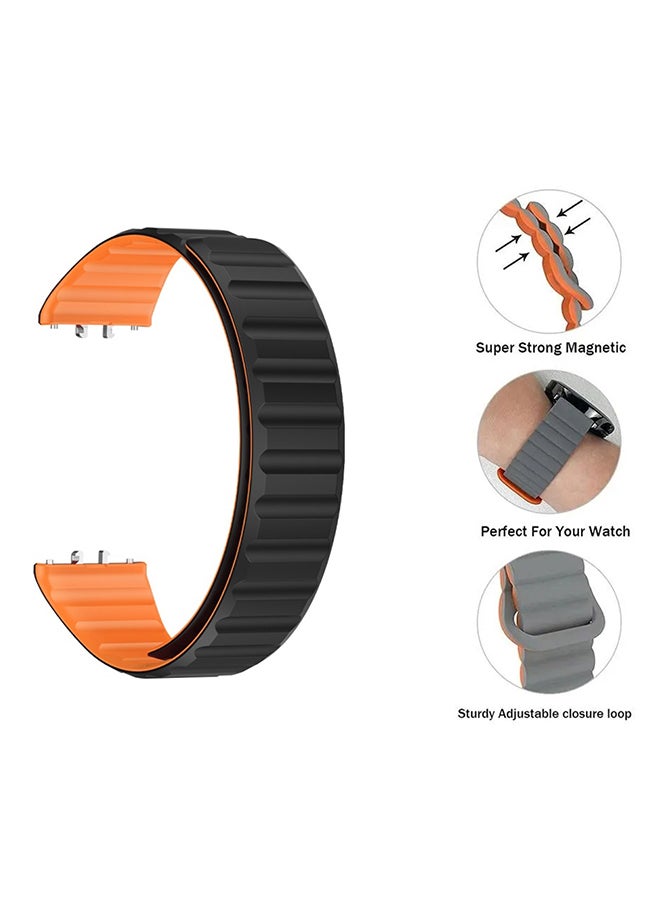 O Ozone Silicone Loop Magnetic Watch Band For Samsung Galaxy Fit 3, Soft Silicone Sport Breathable Replacement Band for Men Women- Light blue  - Image 2