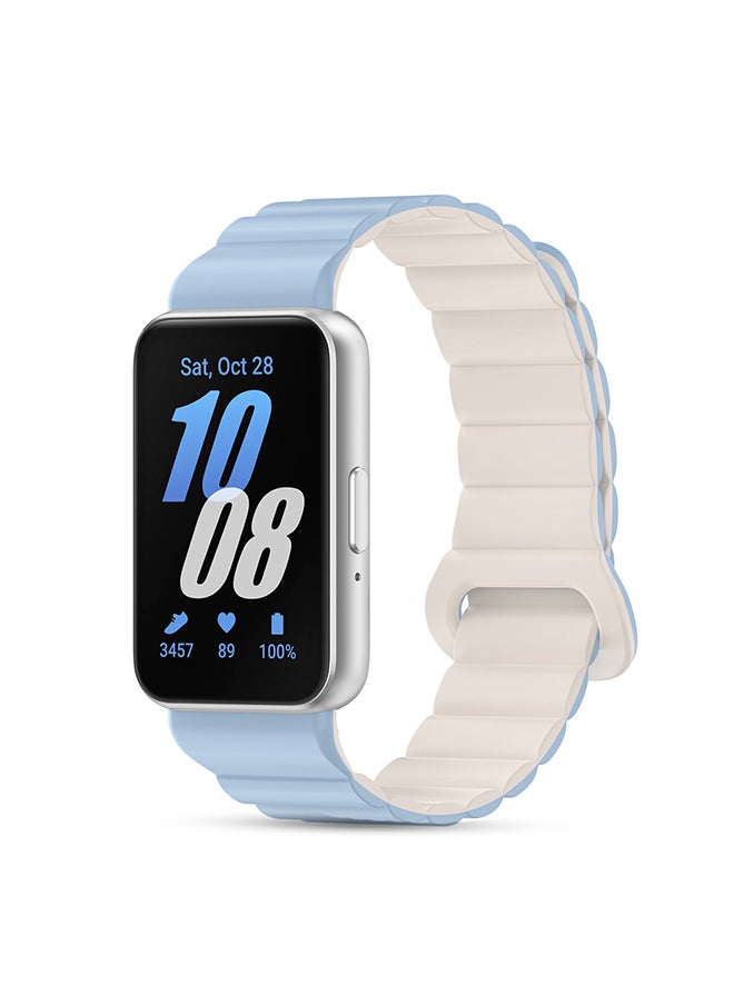 O Ozone Silicone Loop Magnetic Watch Band For Samsung Galaxy Fit 3, Soft Silicone Sport Breathable Replacement Band for Men Women- Light blue  - Image 1