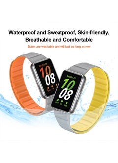 O Ozone Silicone Loop Magnetic Watch Band For Samsung Galaxy Fit 3, Soft Silicone Sport Breathable Replacement Band for Men Women- Light blue  - Image 5