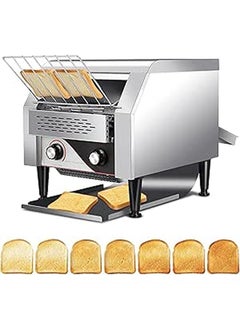 Electric Toaster Machine, 2200W Commercial Conveyor Toaster with Indicator Light, 3 Toasting Modes And 7 Levels Baking Range Adjustable, Two-way Output and Removable Bread Tray, for Restaurants