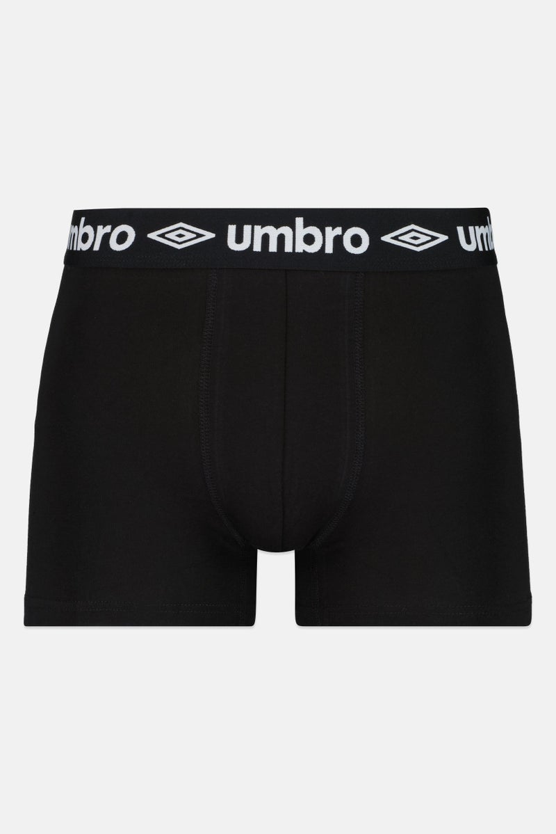 umbro Men 3Pcs Brand Logo Boxer Briefs, Black - Image 3